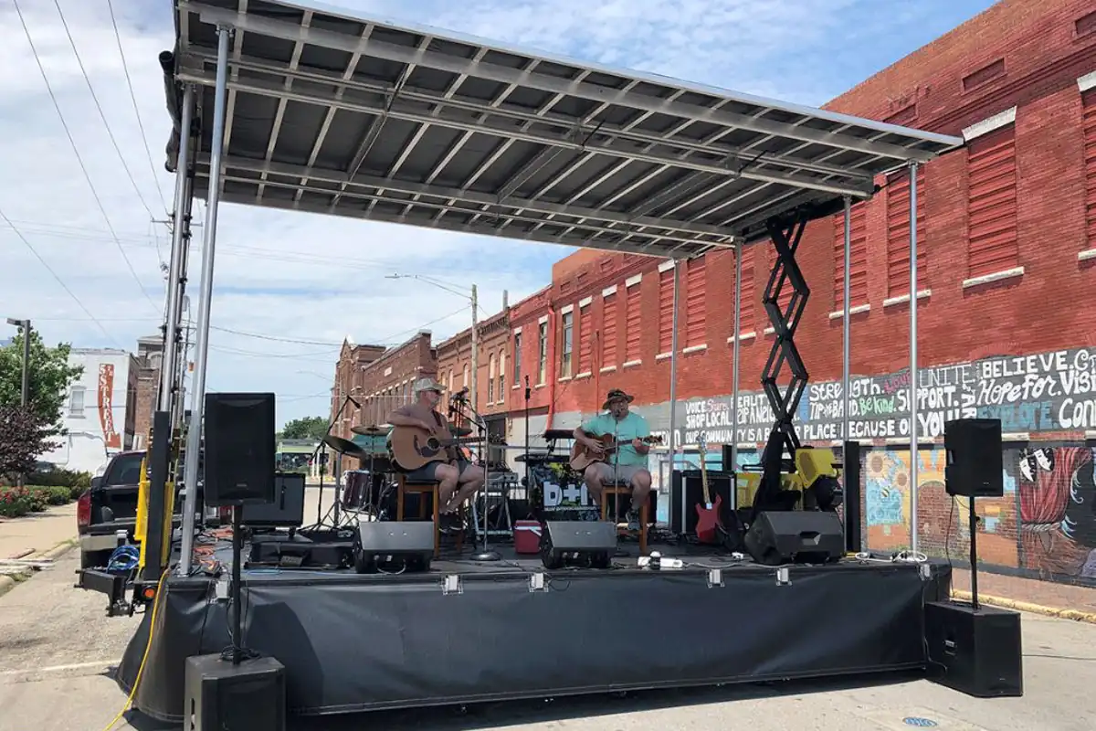 live concert services with a stage trailer